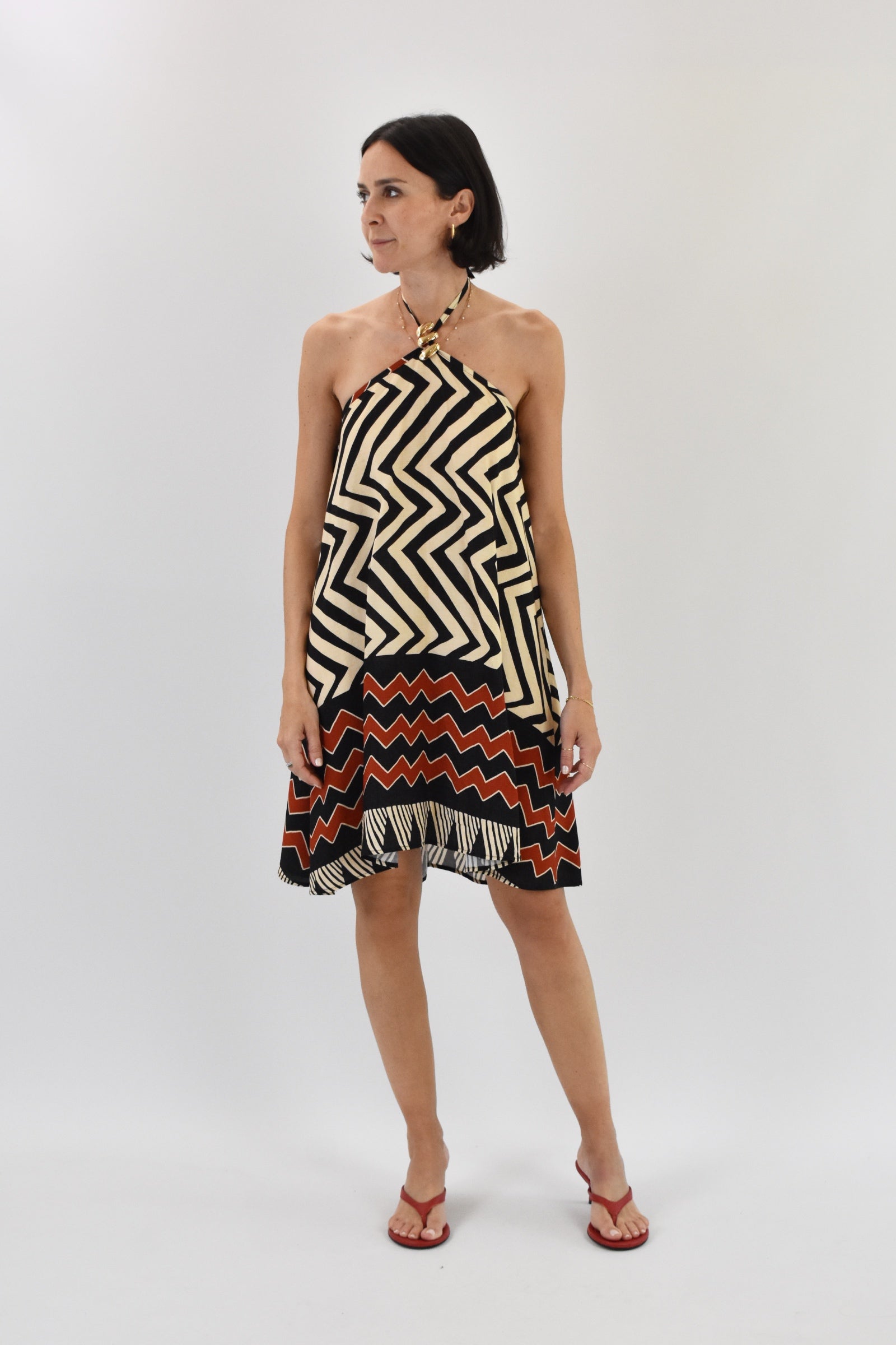 Abito corto fazzoletto ZIGZAG