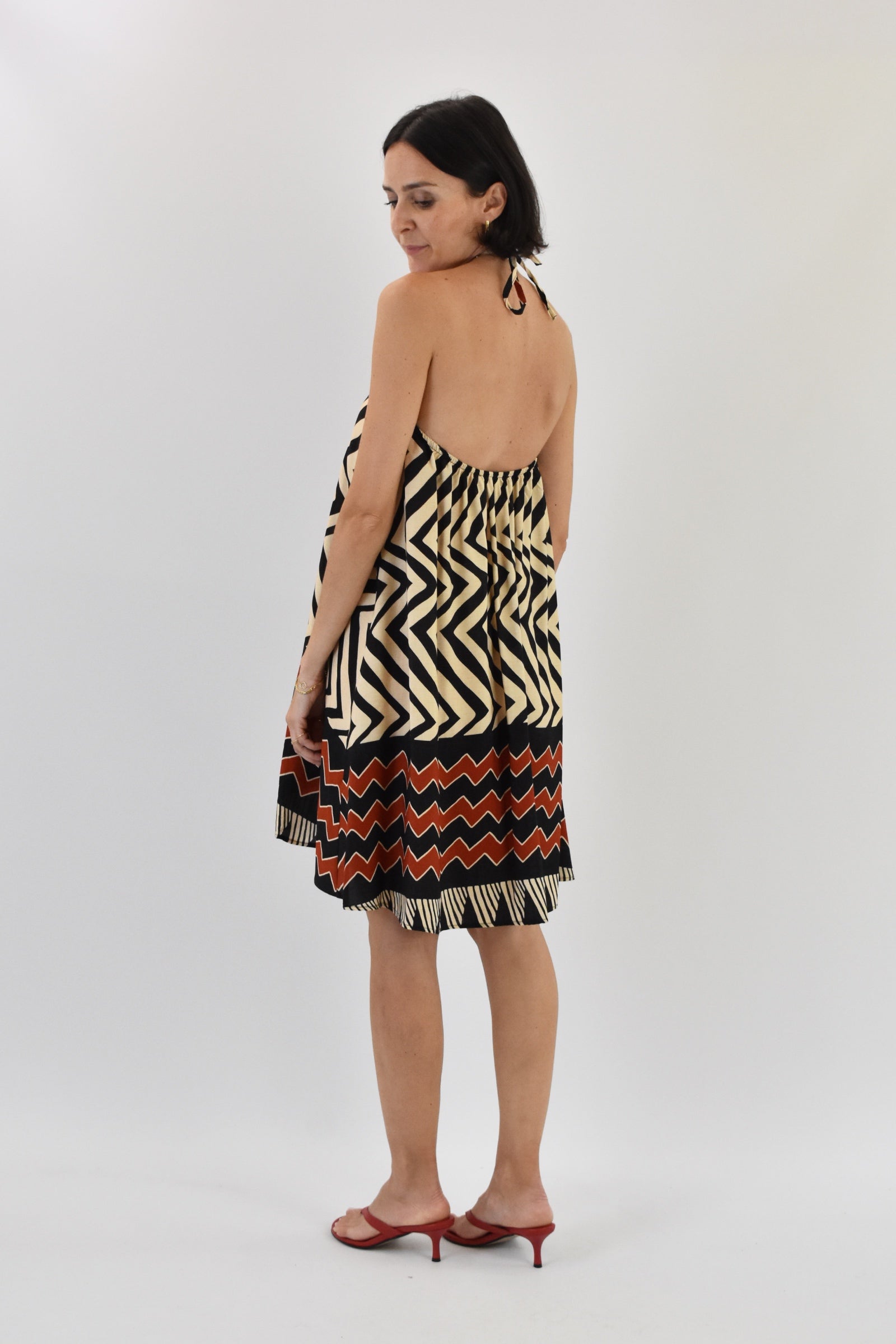 Abito corto fazzoletto ZIGZAG