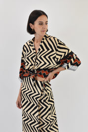 Camicia fantasia zigzag
