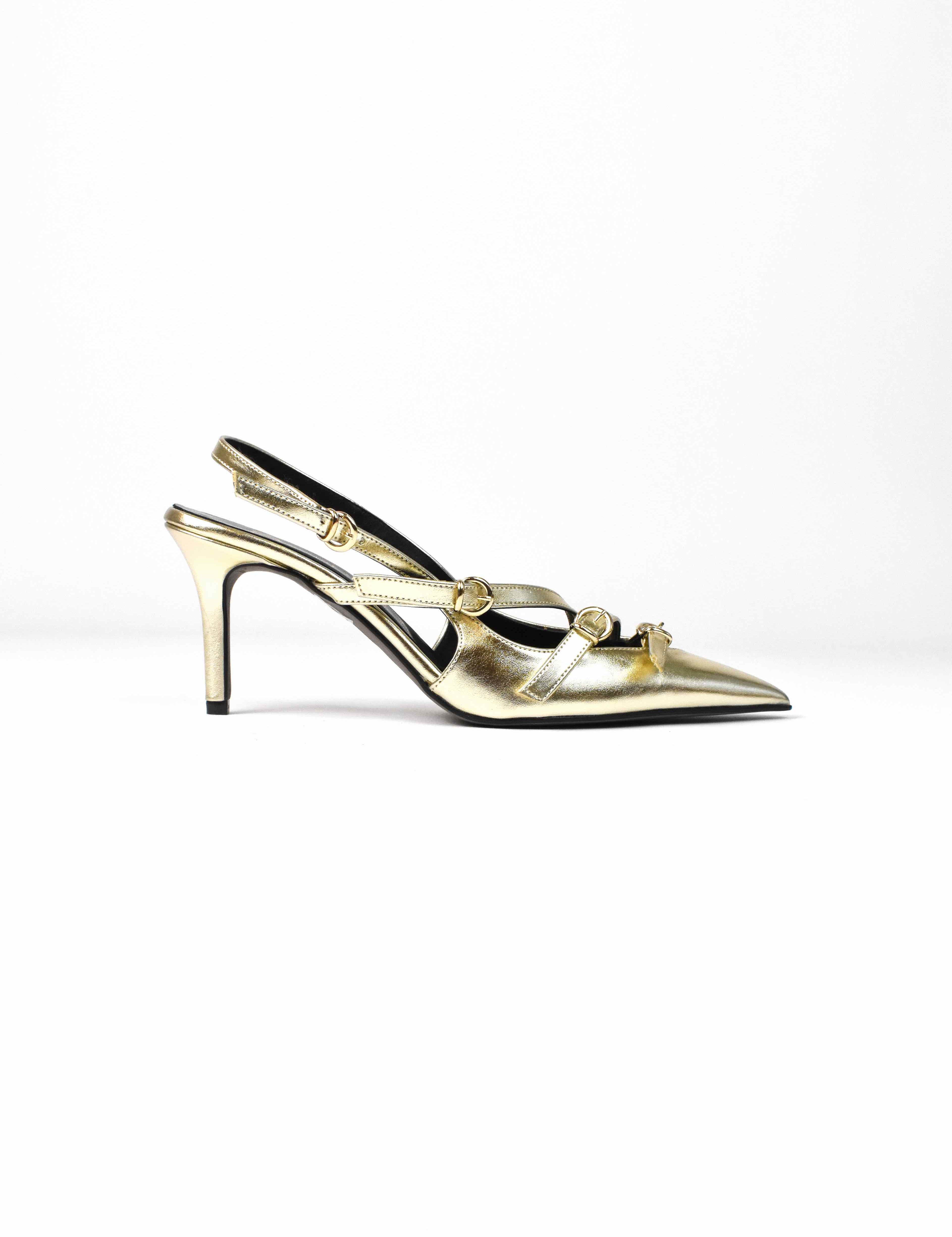 Slingback 3 fibbie laminata