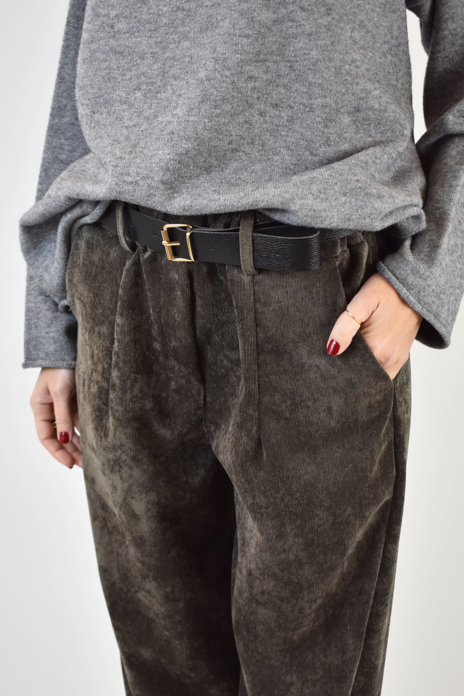 Pantalone vellutino e cintura