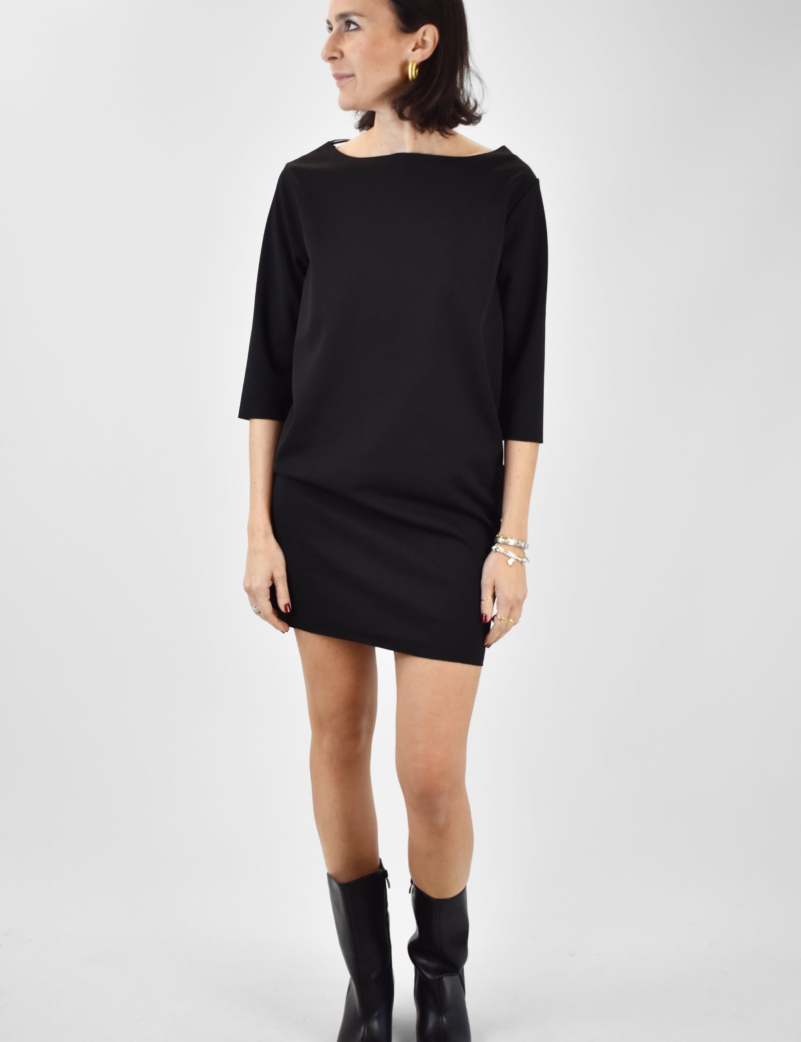 Abito mezza manica crepe