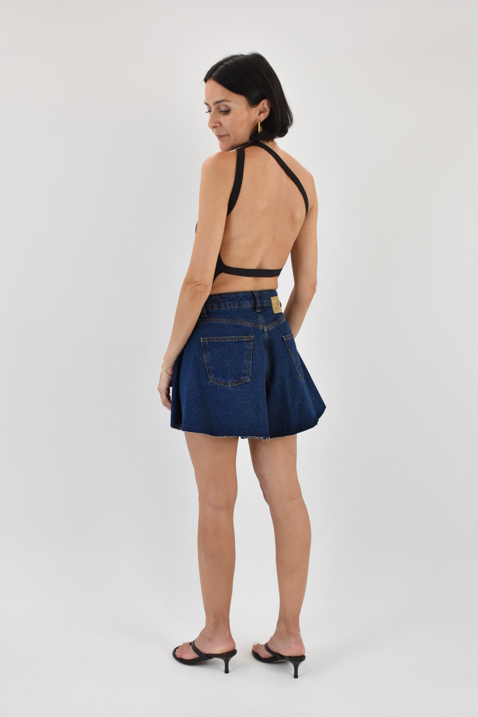 Short farfalla denim