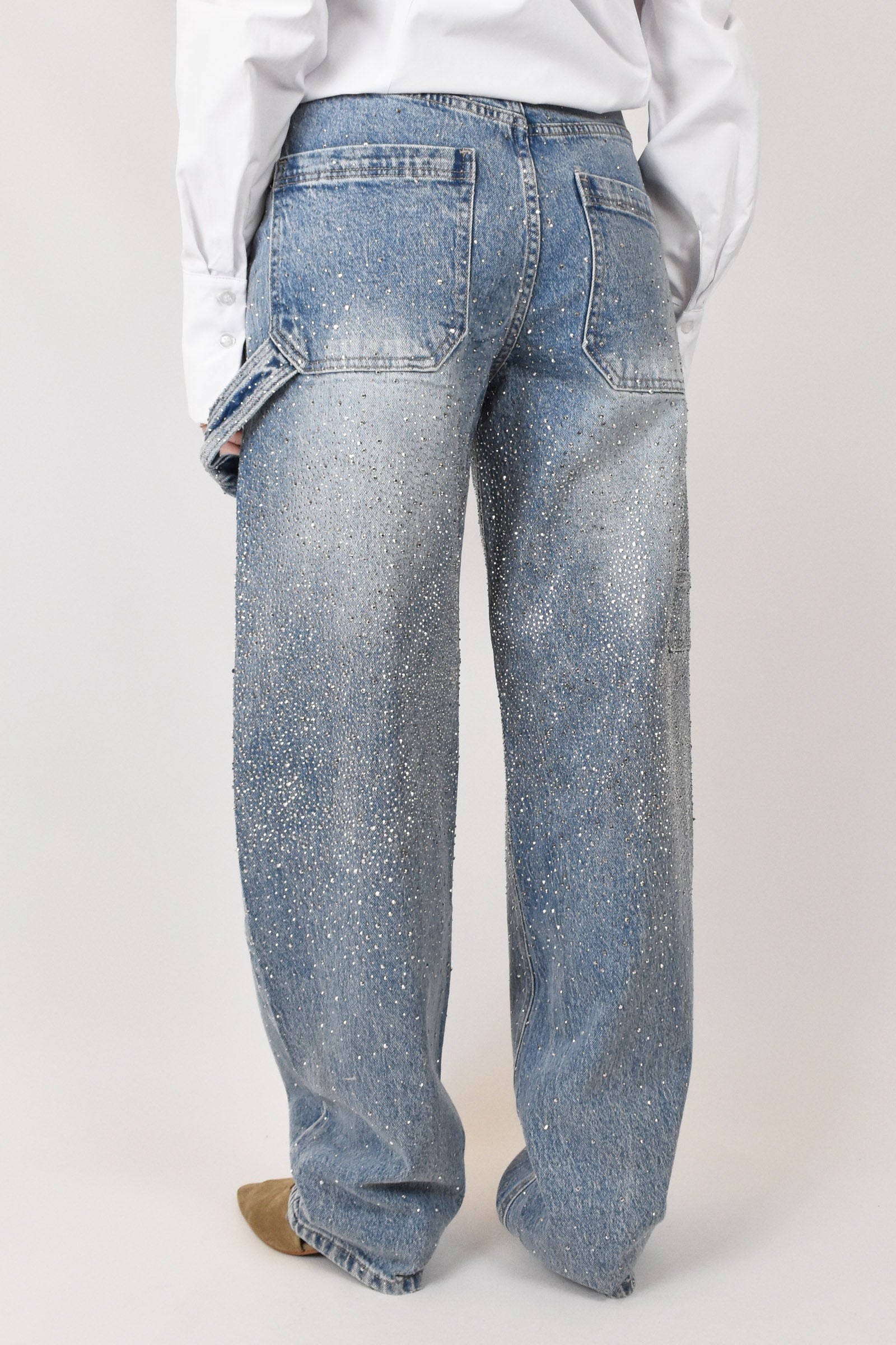 Jeans carpenter con strass