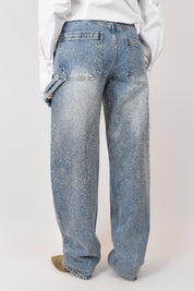 Jeans carpenter con strass