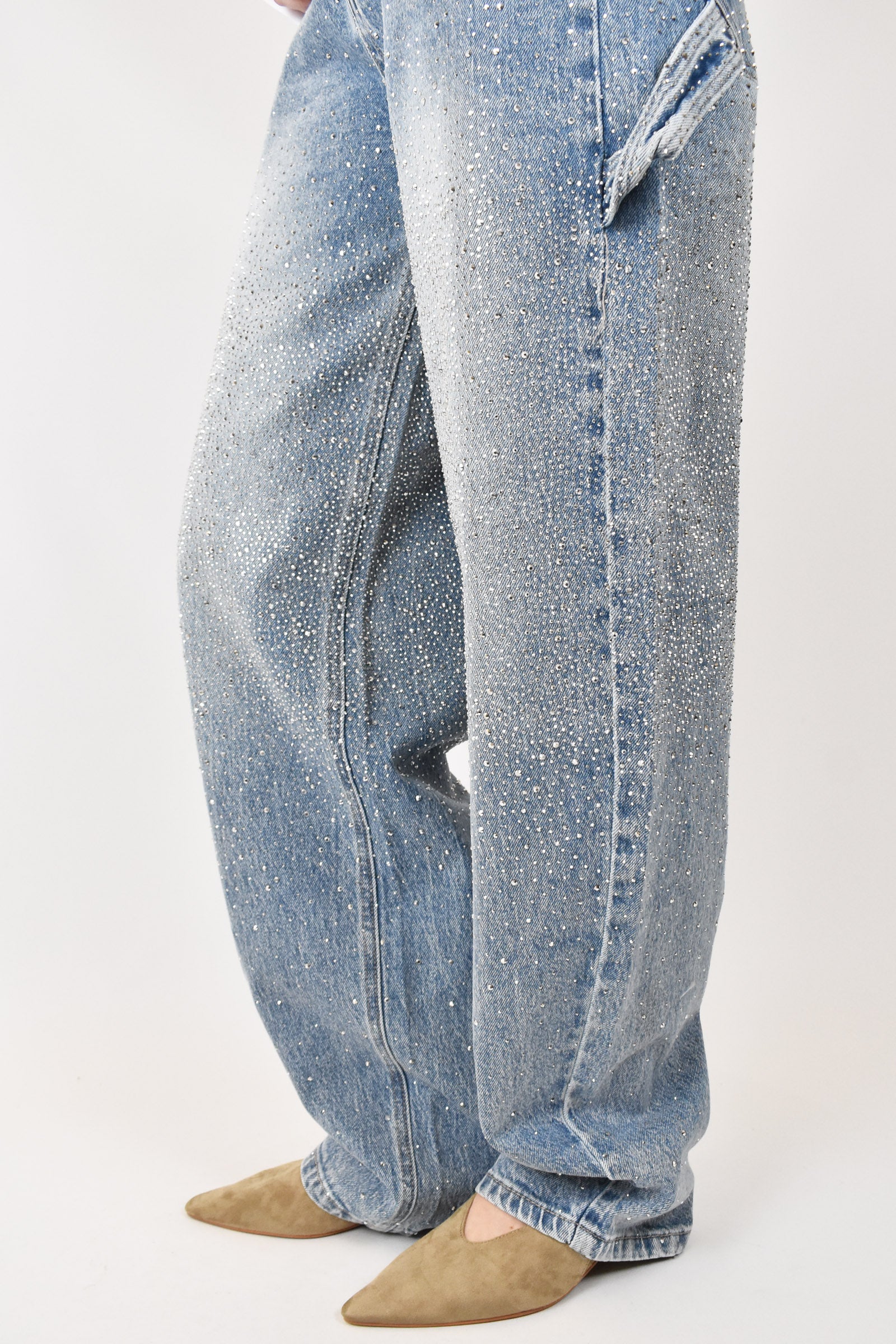 Jeans carpenter con strass