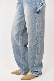 Jeans carpenter con strass