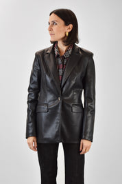 Giacca ecopelle sfiancata