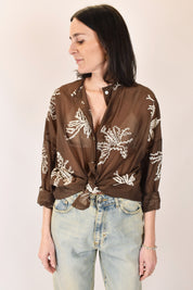 Camicia nodo con ricami