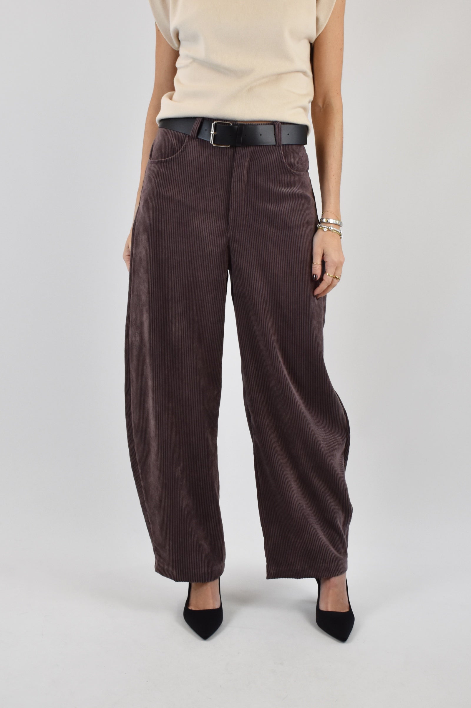 Pantalone balloon velluto