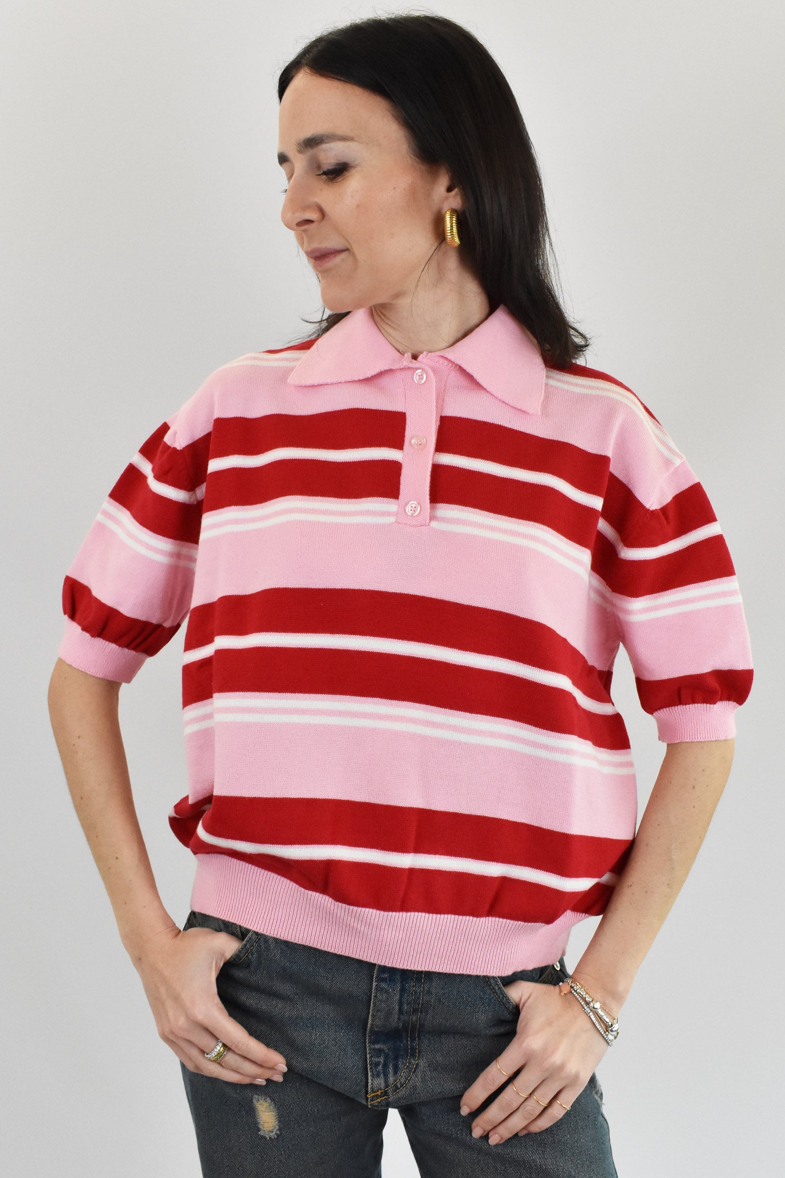 Polo rigata manica corta