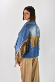 Giubbotto jeans con frange