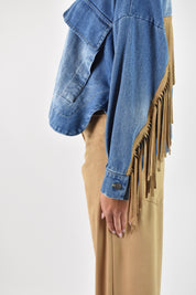 Giubbotto jeans con frange