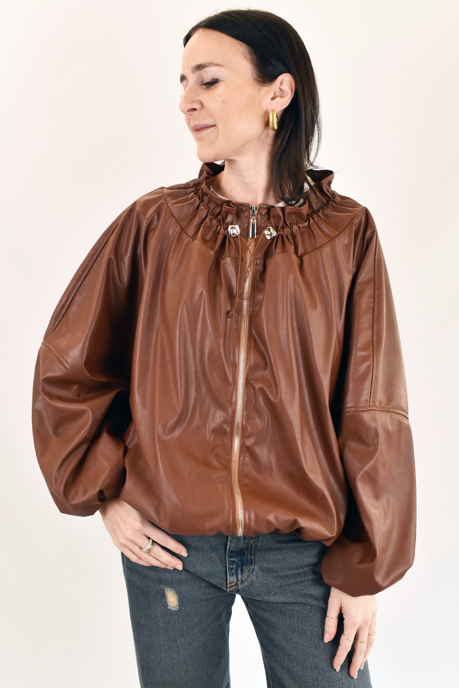 Bomber con arricciature