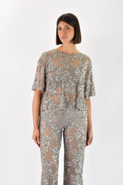 Top tulle paillettes