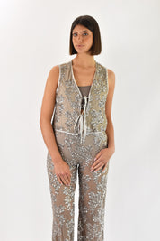Gilet tulle paillettes