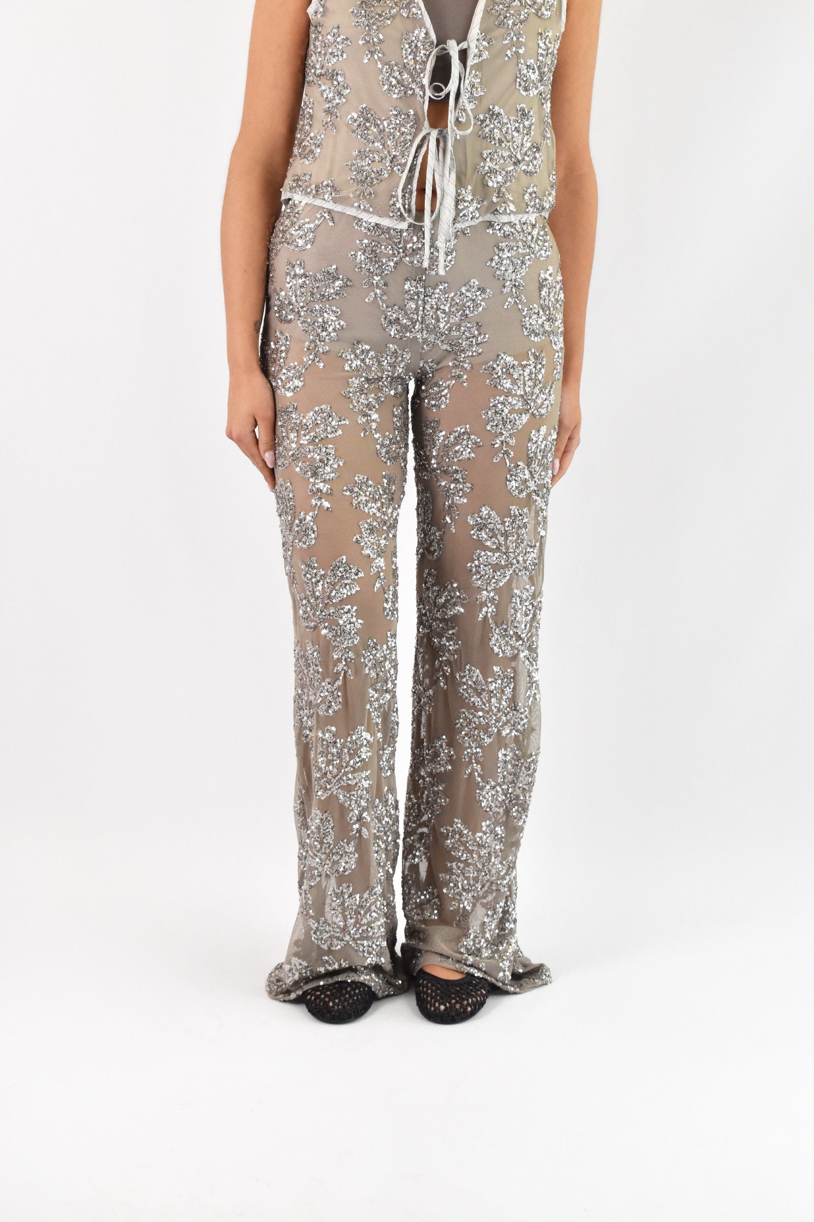 Pantalone tulle paillettes