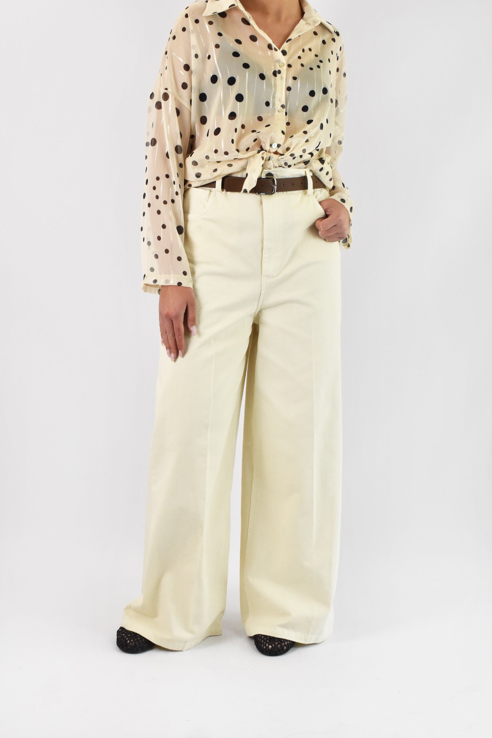 Pantalone largo 5 tasche