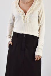 Maglia scollo con pizzo