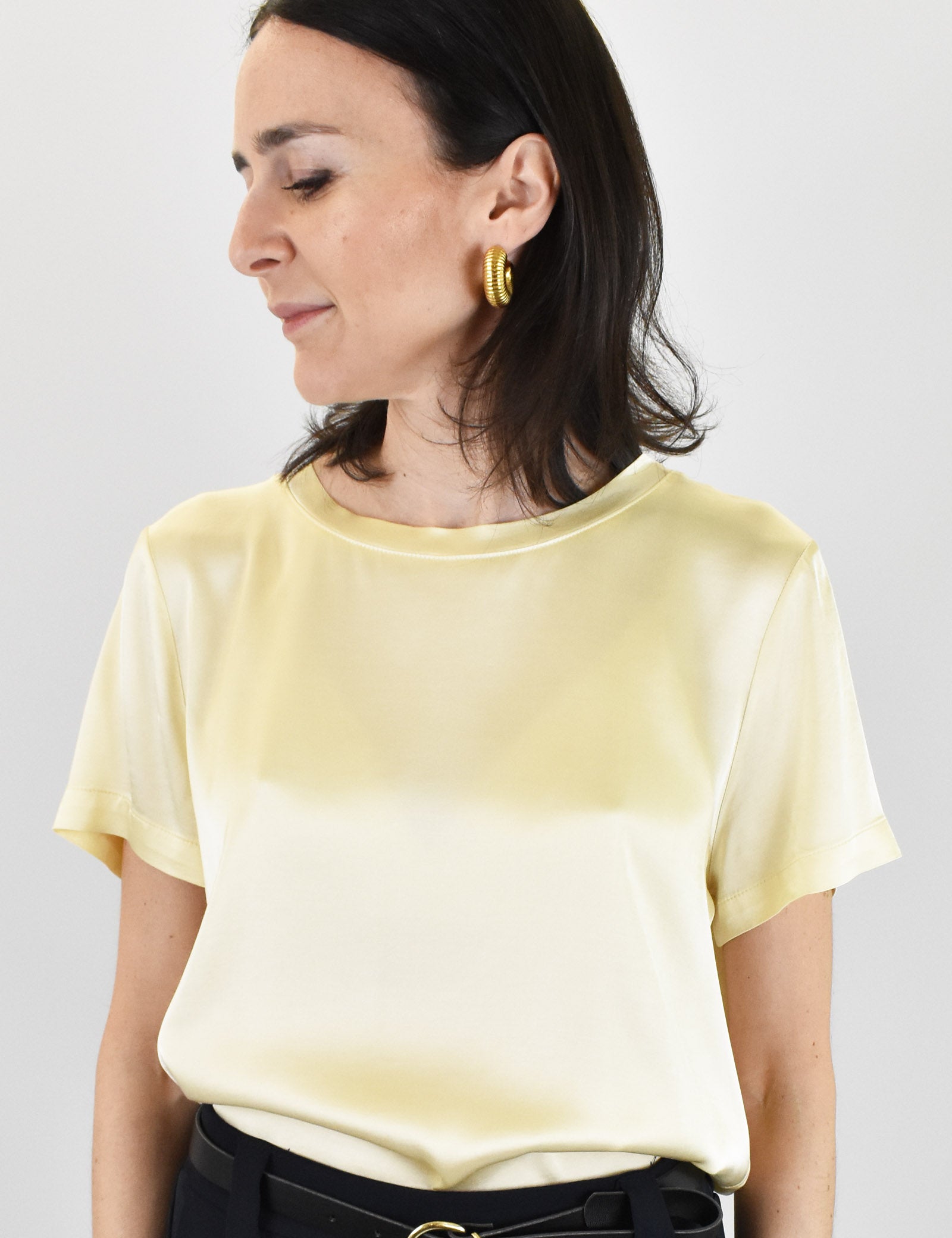 T-shirt in raso girocollo