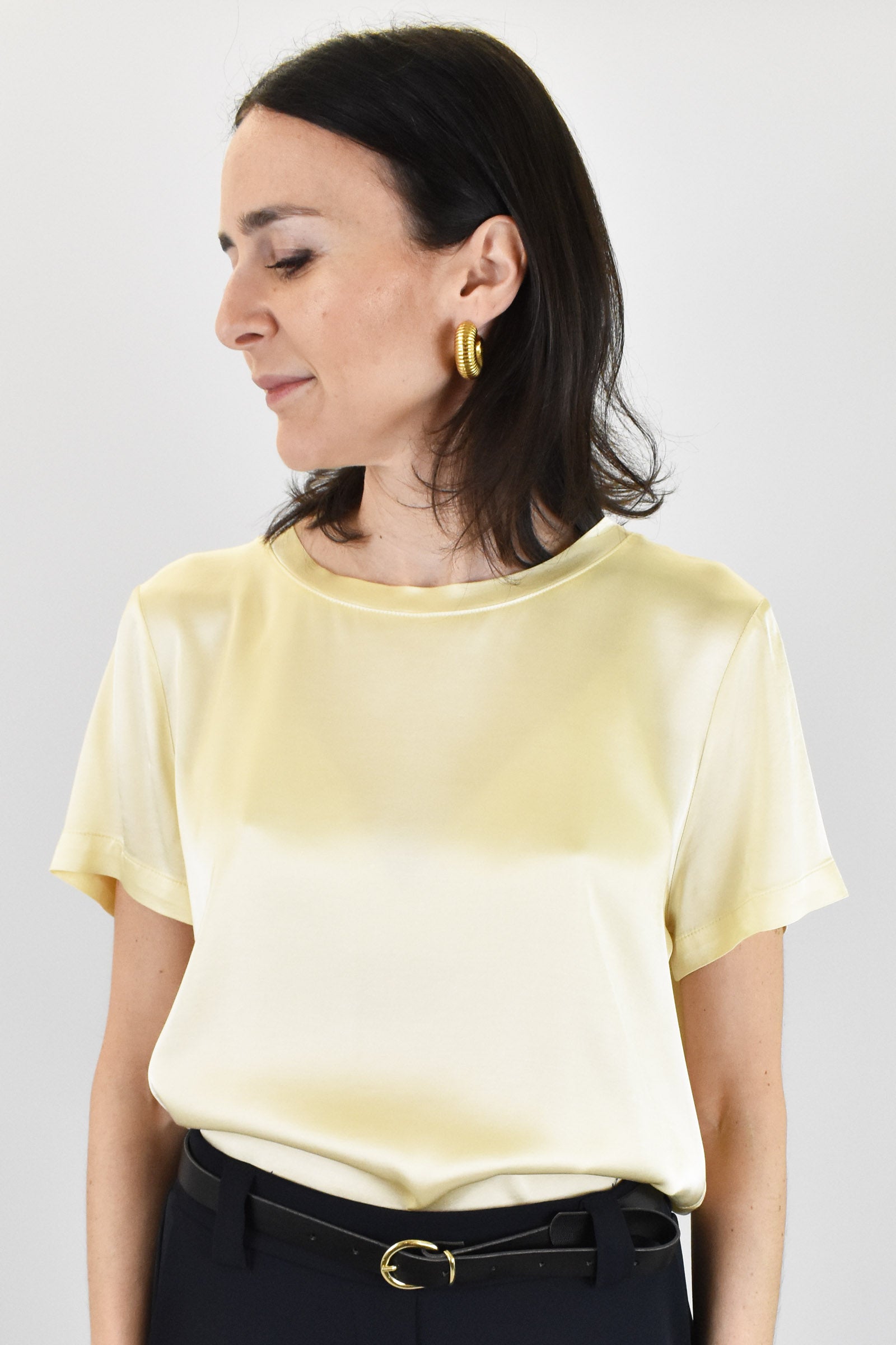 T-shirt in raso girocollo