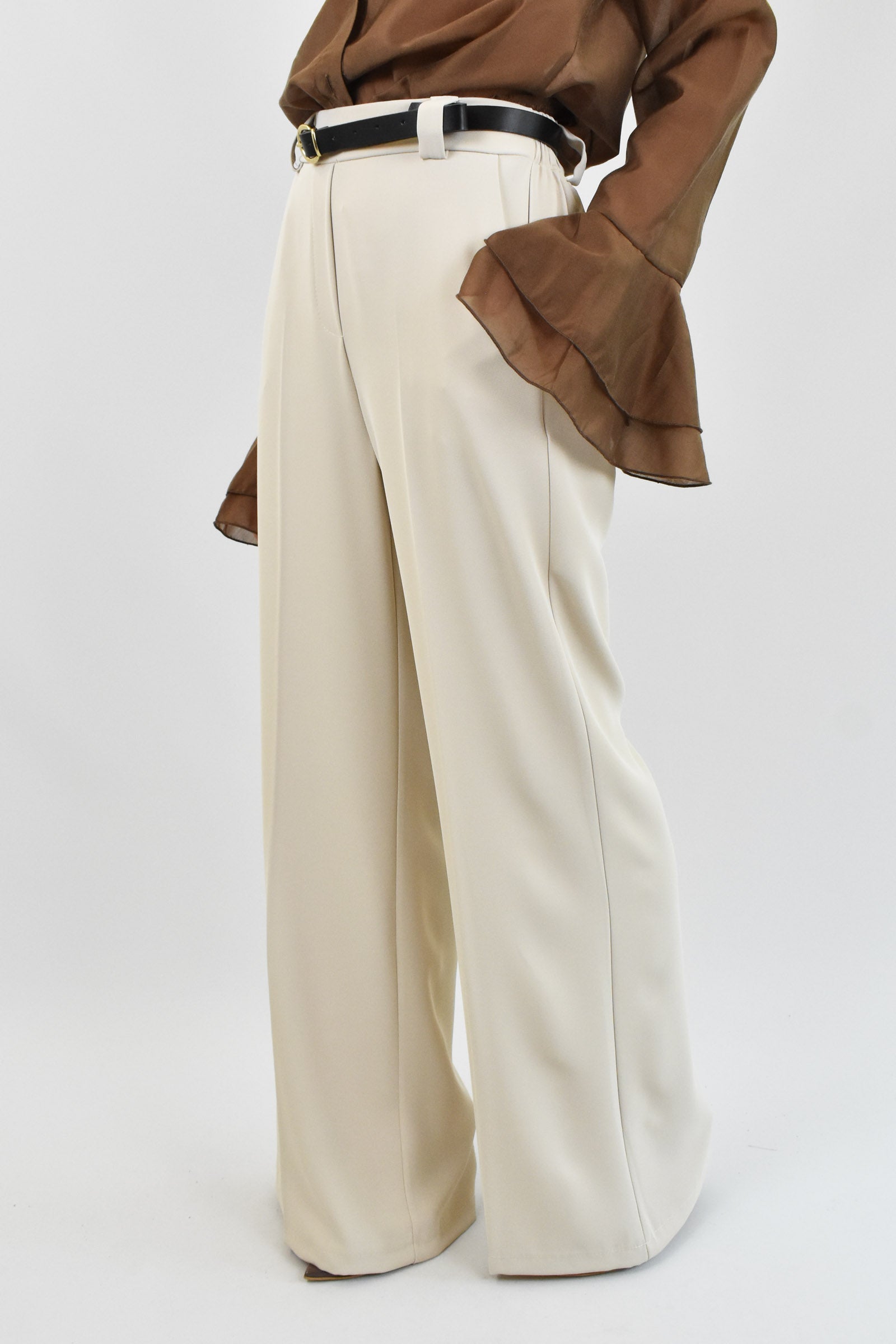 Pantalone palazzo con cintura