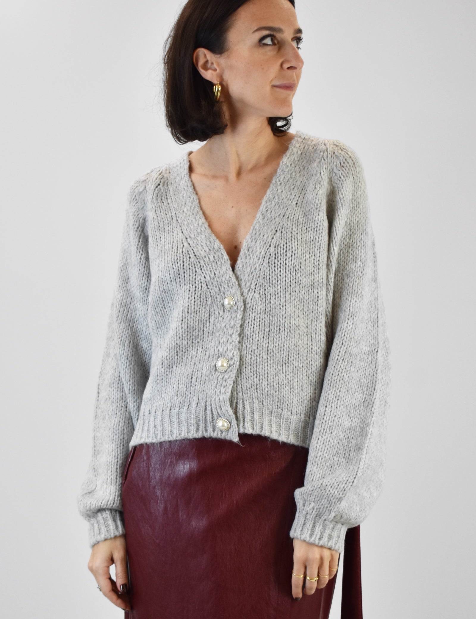 Cardigan 3 bottoni gioiello