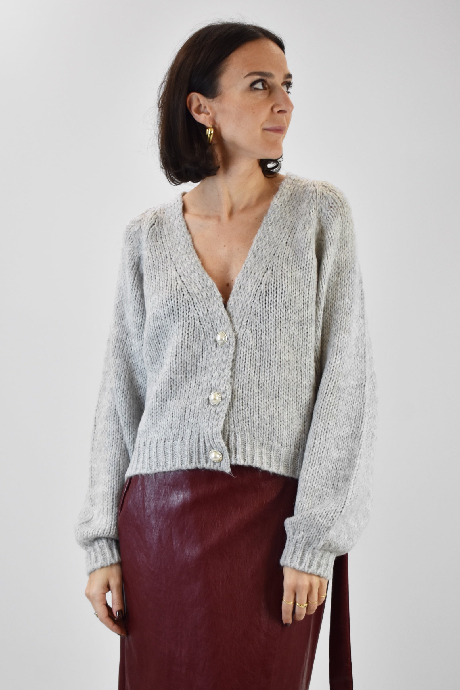 Cardigan 3 bottoni gioiello