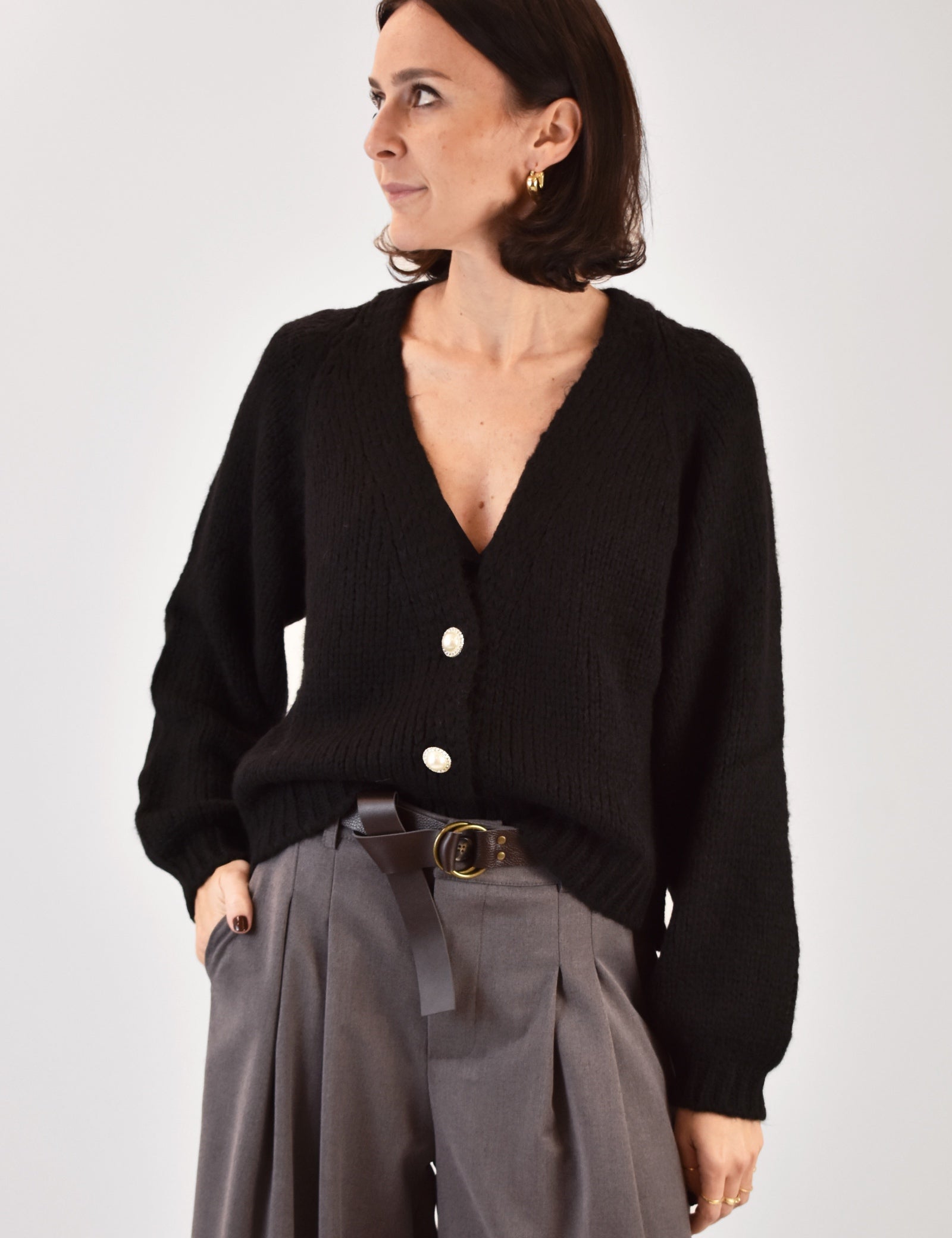 Cardigan 3 bottoni gioiello