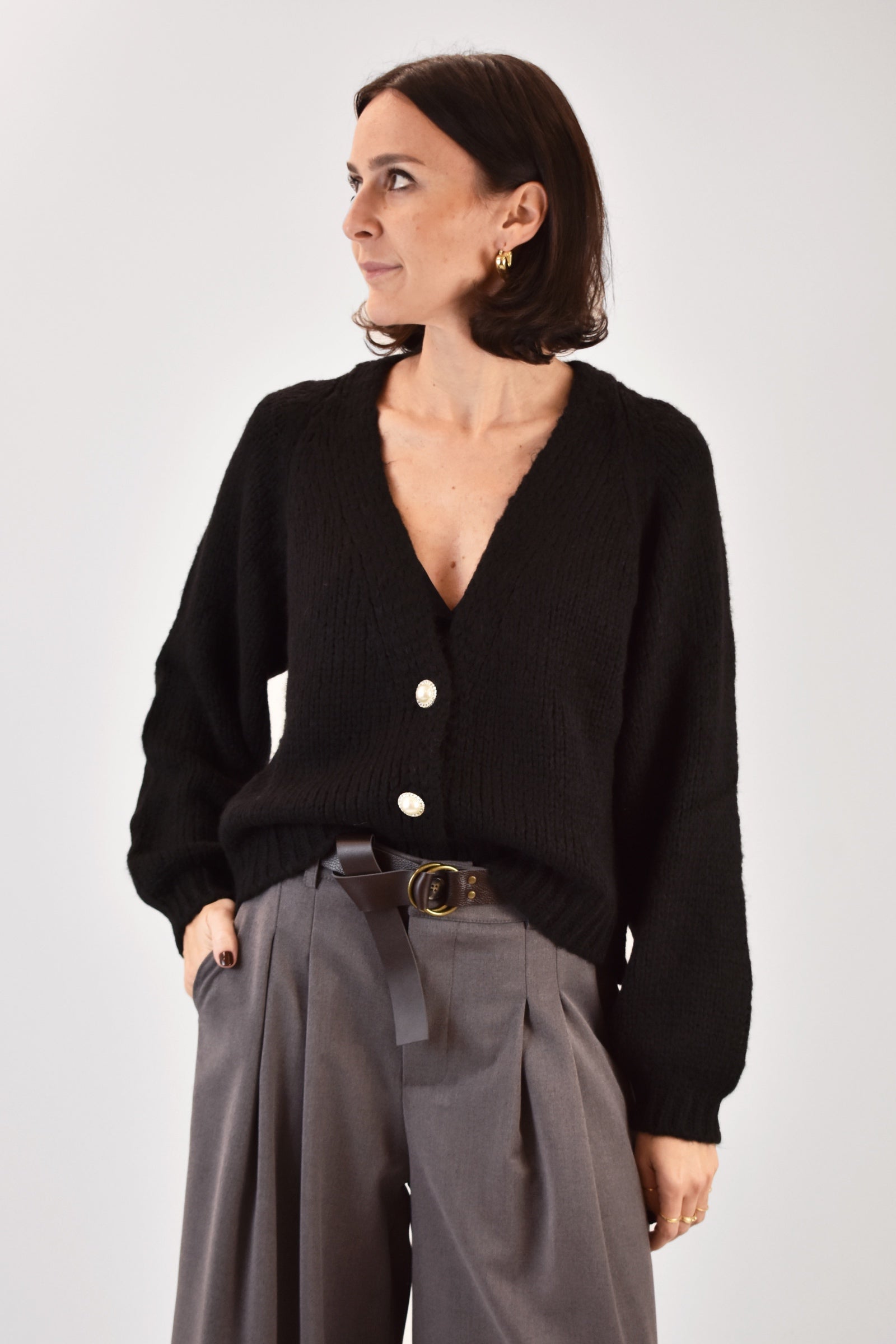 Cardigan 3 bottoni gioiello