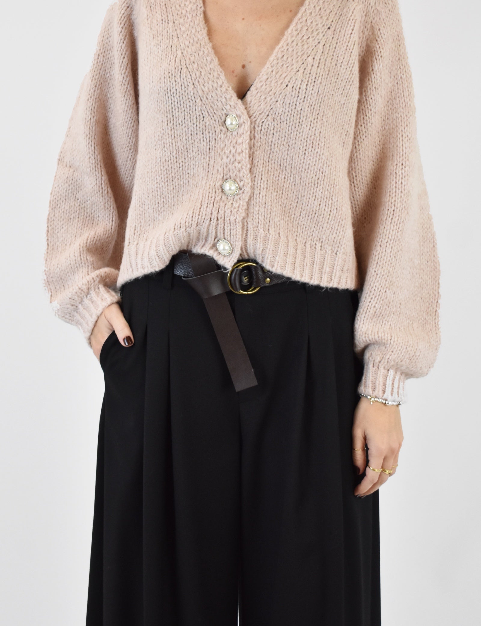 Cardigan 3 bottoni gioiello