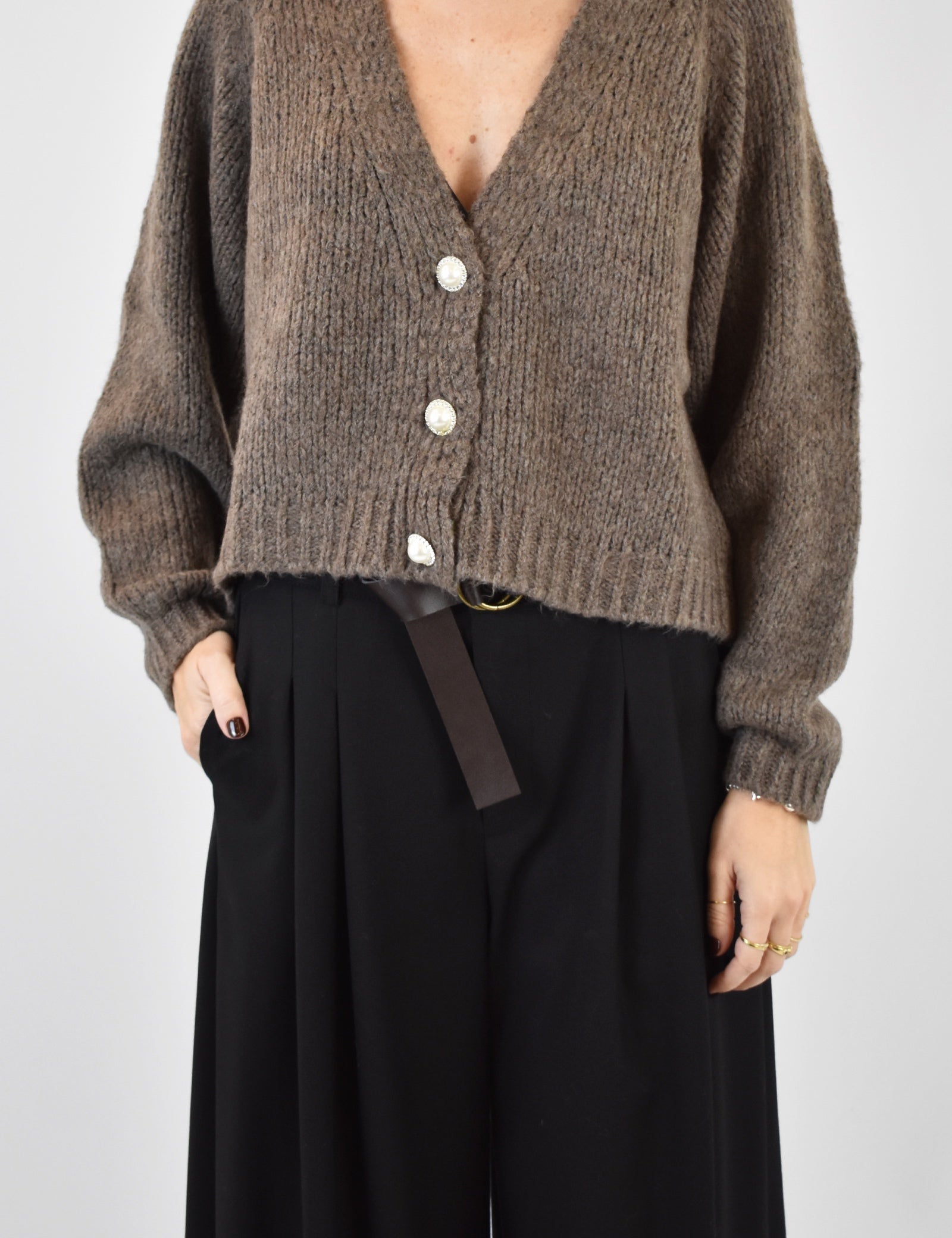 Cardigan 3 bottoni gioiello