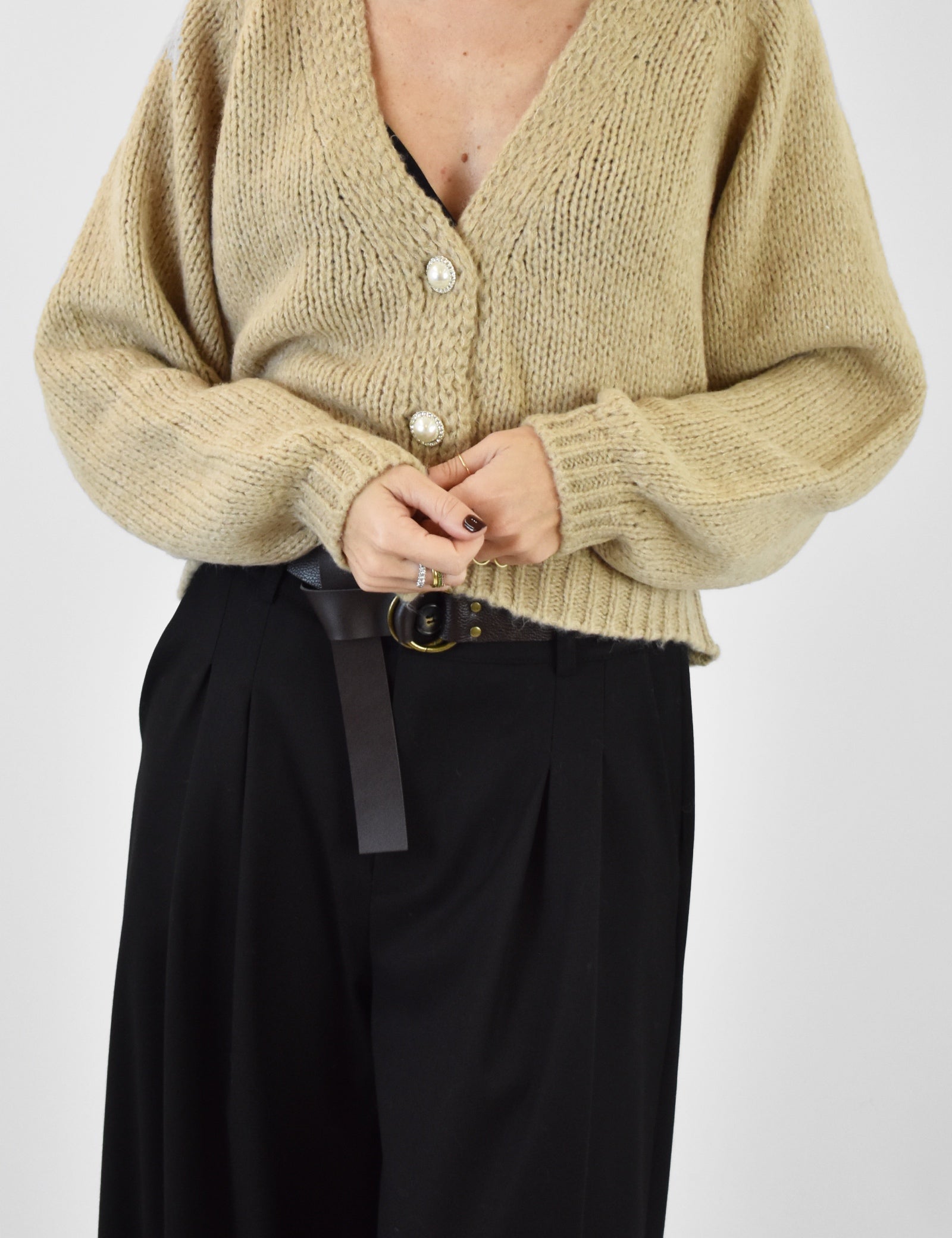 Cardigan 3 bottoni gioiello