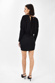 Abito corto scollo V arriccio