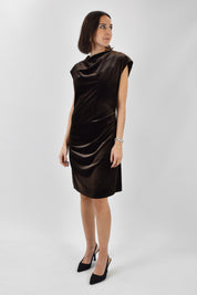 Abito velluto arricciato