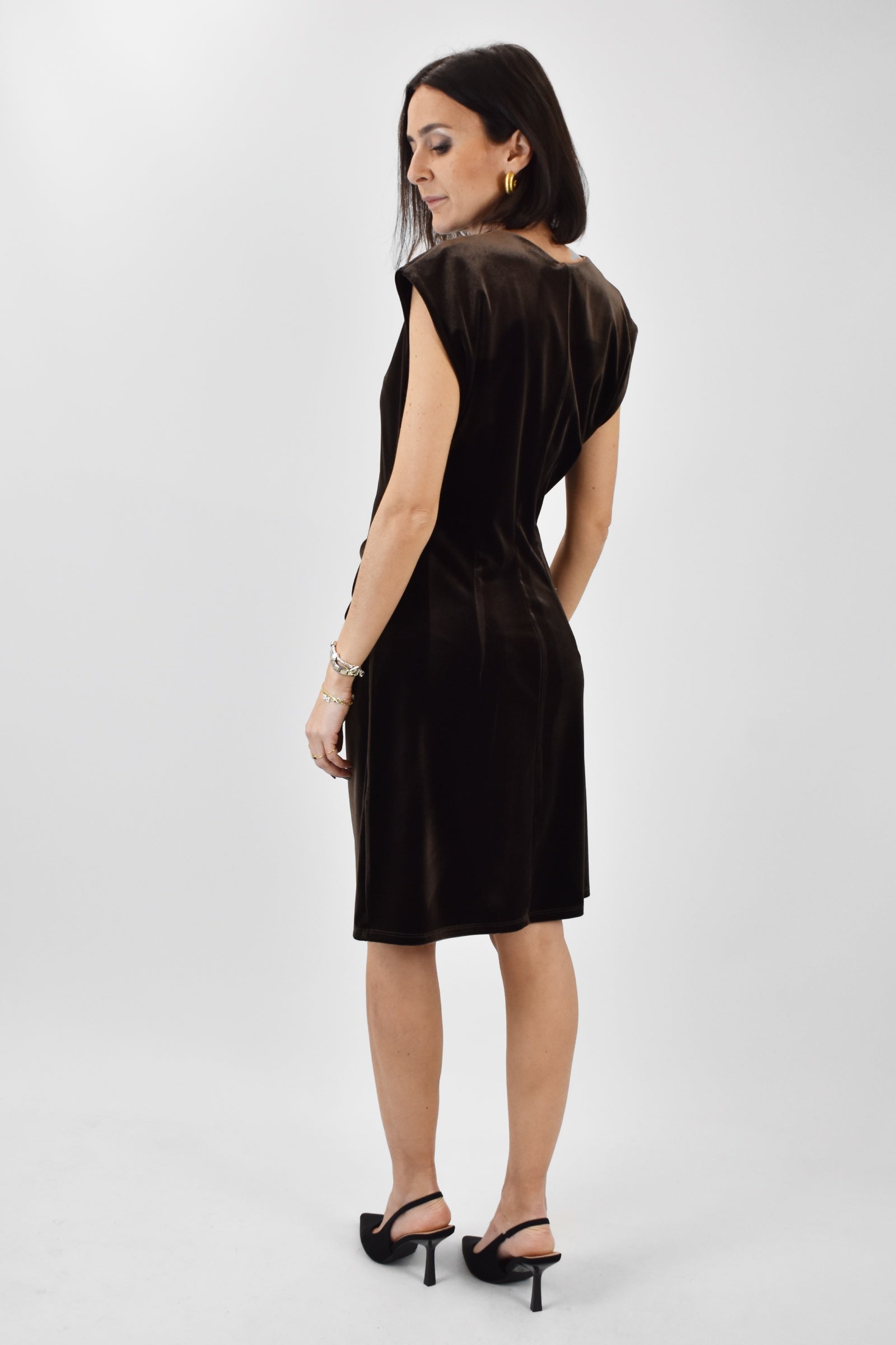 Abito velluto arricciato