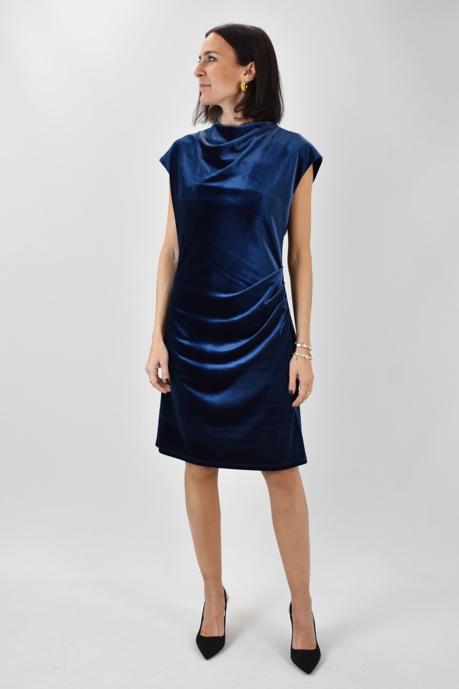 Abito velluto arricciato