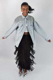 Camicia jeans con strass