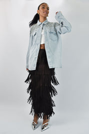 Camicia jeans con strass