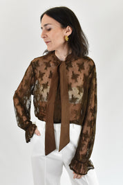 Camicia pizzo con nastro