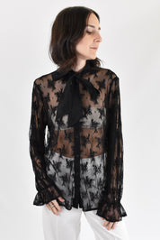 Camicia pizzo con nastro