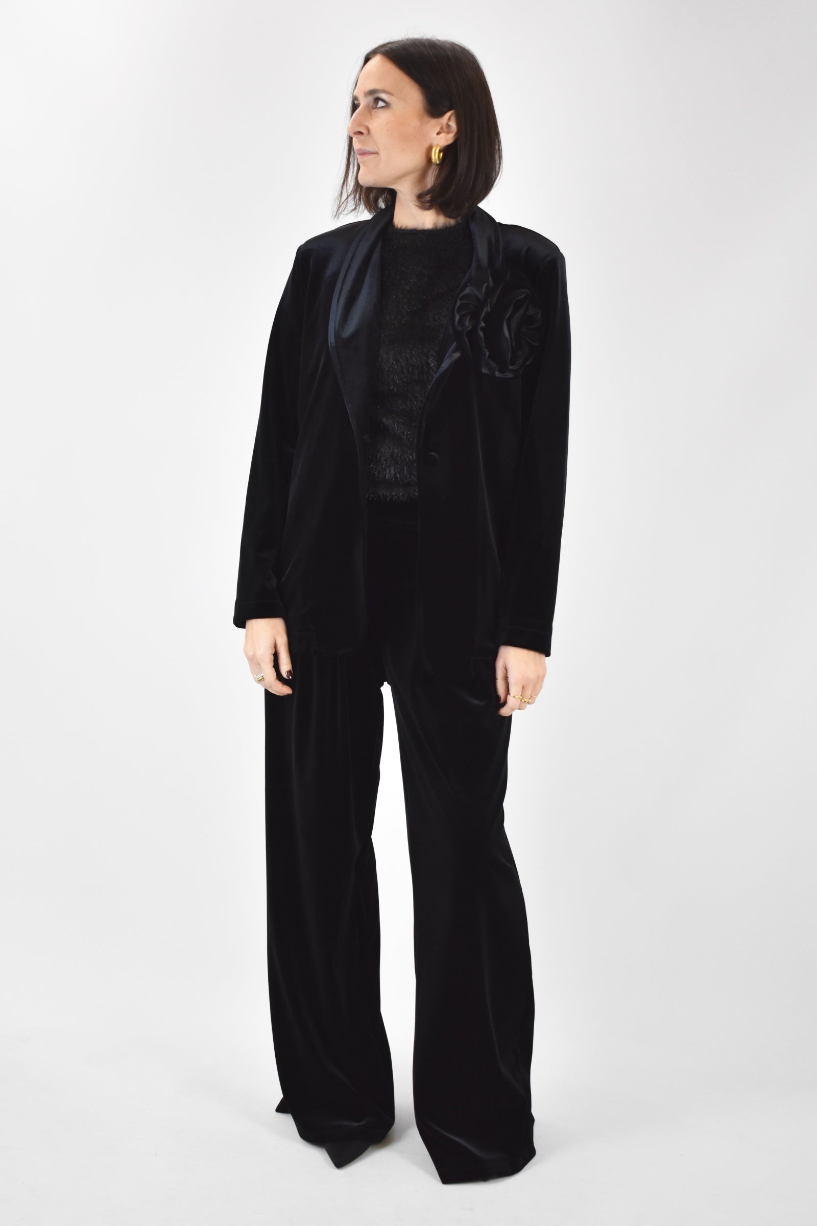 Pantalone velluto elastico