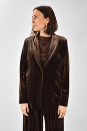 Giacca in velluto con fiore