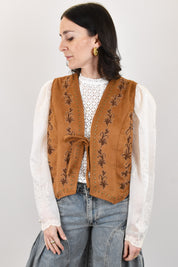 Gilet ricamato fiocco