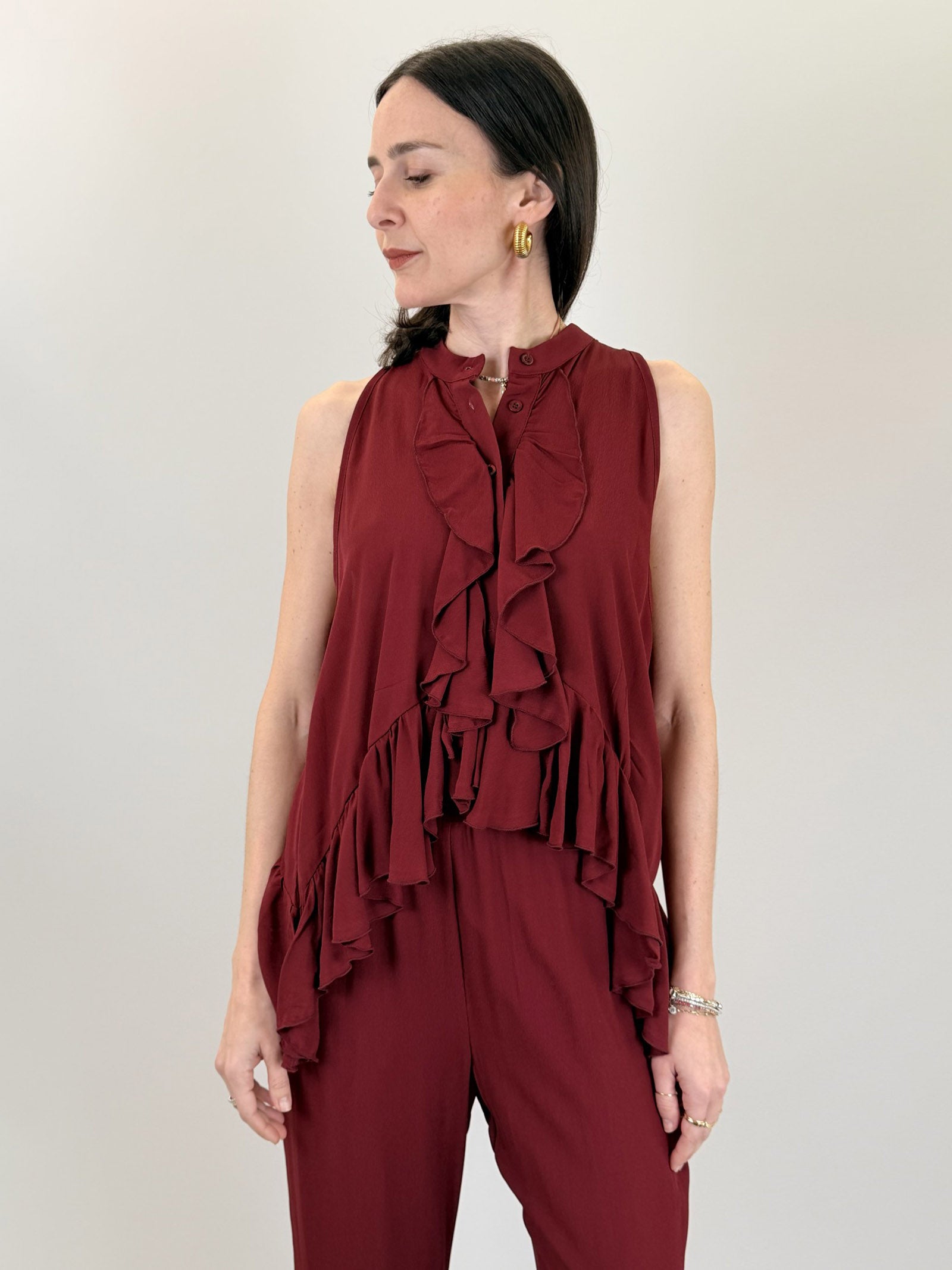 Top smanicato rouges