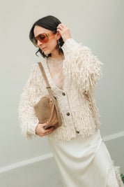 Cardigan con frange