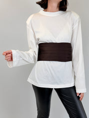 T-shirt + cintura in raso