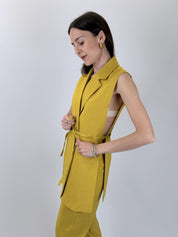 Gilet over misto lino