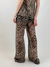 Pantalone a zampa zebrato