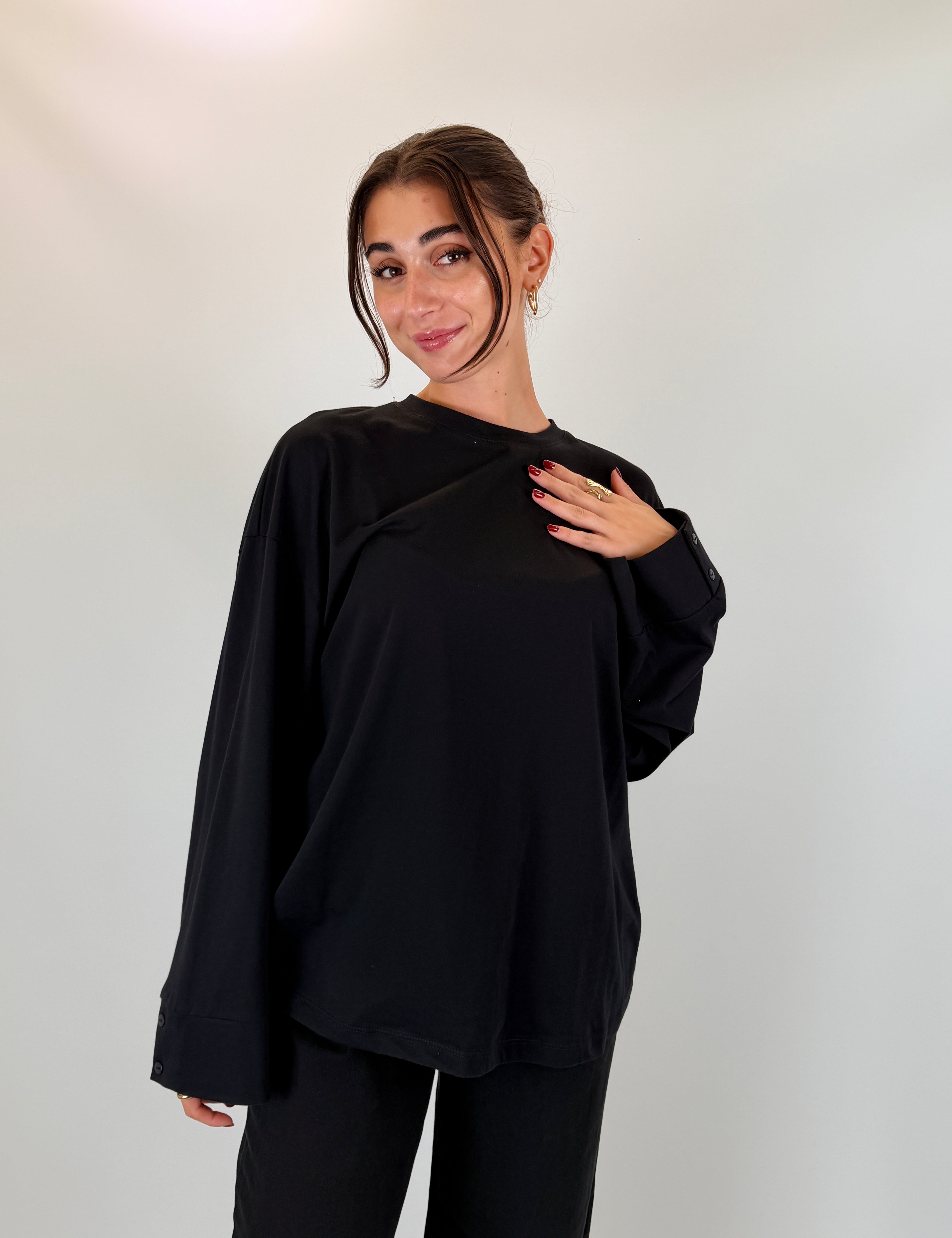 Maglia manica ampia bottoncini
